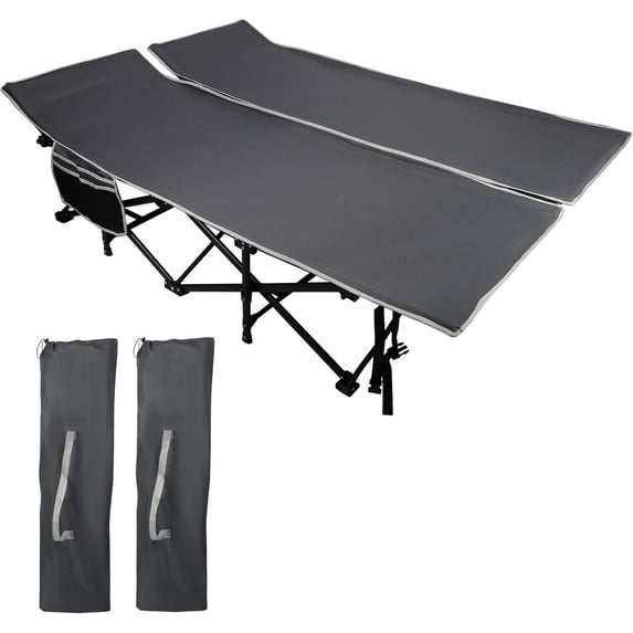 REDCAMP 2 Person Oversize Camping Cots for Adults, 56'' Extra Wide Sleeping Cots Heavy Duty, XXXL Cots Portable for Outdoor Indoor Office, Grey