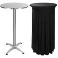 thumbnail image 1 of REDCAMP 24" Cocktail Table with Black Skirt, Aluminum Folding Round Bar Table Pub Table with Flip-Up Top for Parties Restaurant, 30" /45" Two Heights Adjustable, 1 of 10