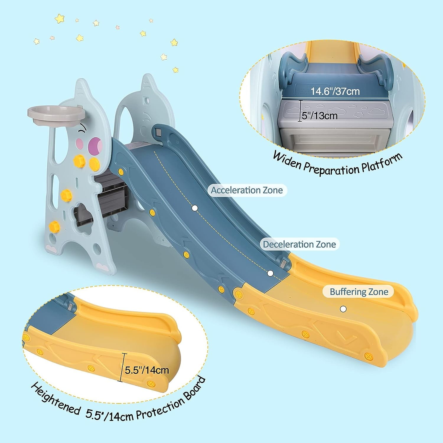 REDCAMP 3 in 1 Kids Slide, Freestanding Climber Slide for Toddler Age 1