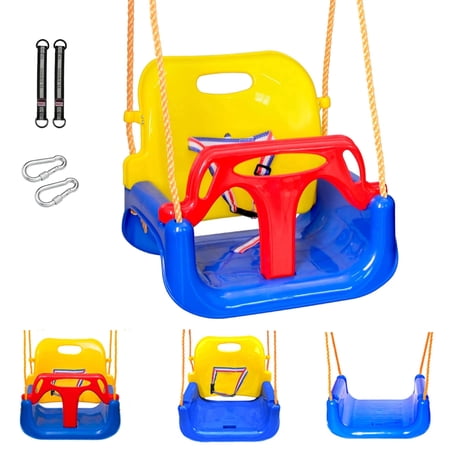 REDCAMP 3-in-1 High Back Baby Swing Seat, Toddler Swing, Indoor Outdoor, Adjustable Height, Anti-Flip, Kids Tree Swing Seat for Outside Playground