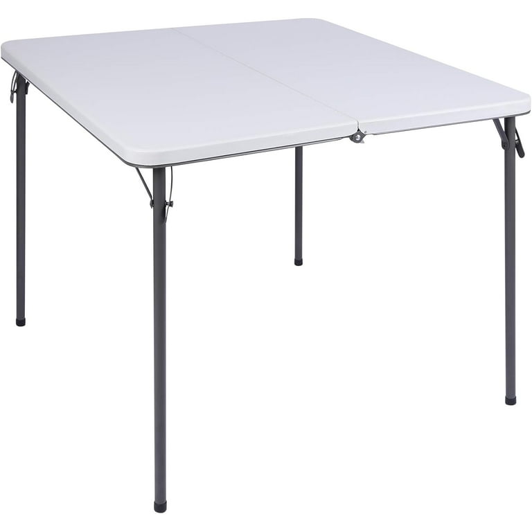 REDCAMP 34 Foldable Lightweight Square Card Table with Resin Top Portable for Indoor and Outdoor Use White Walmart
