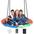thumbnail image 1 of REDCAMP 43" Flying Saucer Swing for Kids and Adults Outdoors Indoor, Large Round Tree Swing for Outside Backyard Playground, 600lbs Capacity, Rainbow, 1 of 8