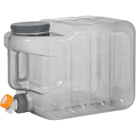 REDCAMP 5.3 Gallon Water Container with Spigot, BPA Free Portable Water Storage Tank for Camping Outdoor Hiking Travel, PC Food Grade Thickened Bucket, Grey, 20L
