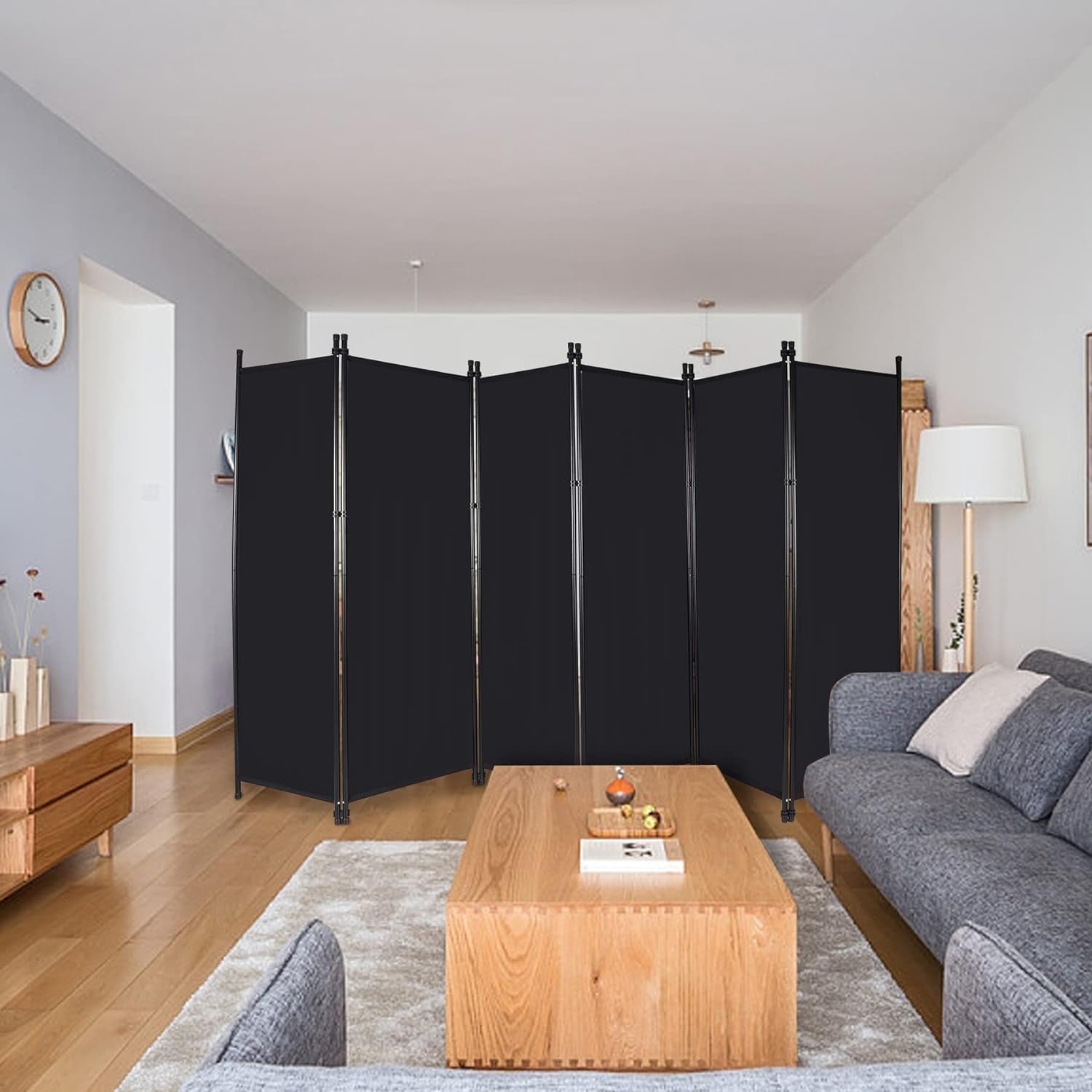REDCAMP 6 Panel Large Folding Room Divider, 10FT Wide Portable Privacy Screen Room, Partition ...