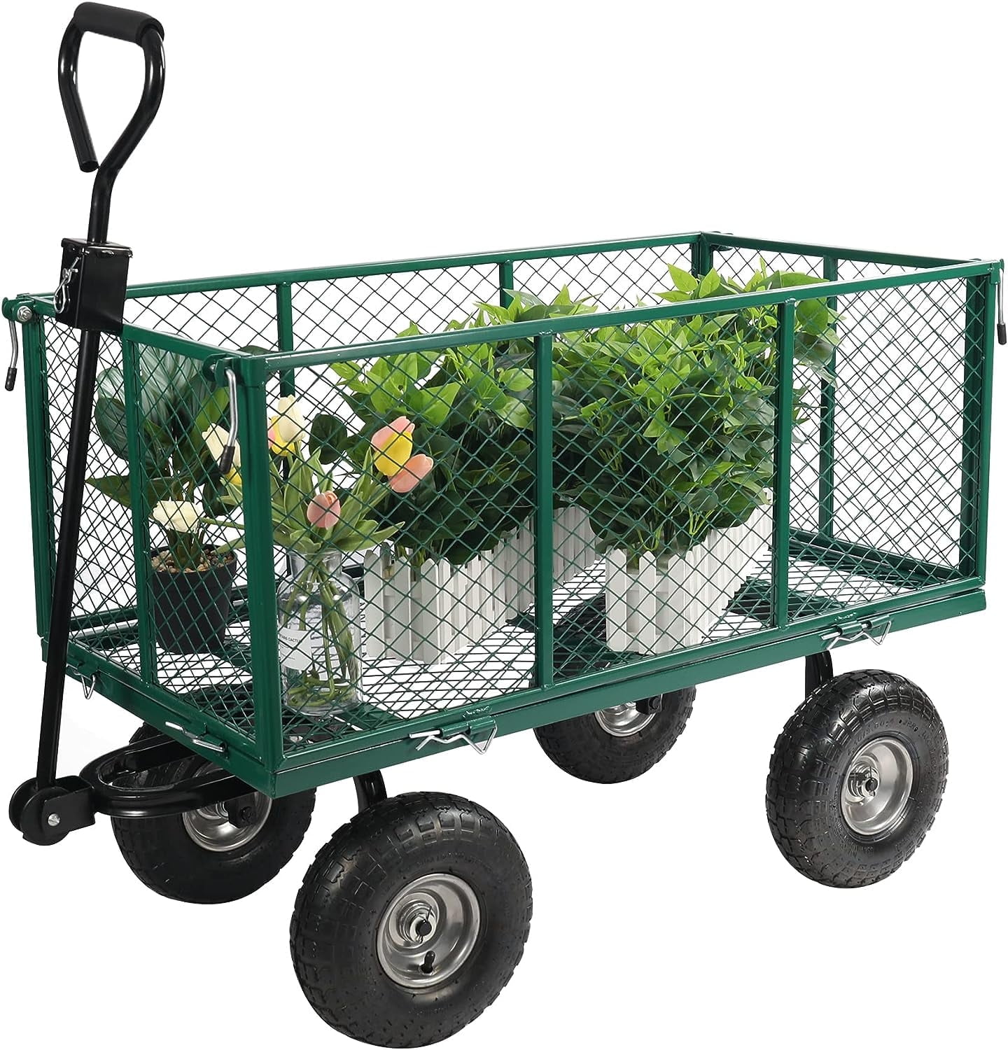 REDCAMP Heavy Duty Steel Garden Cart, 900lb Capacity, Outdoor Utility