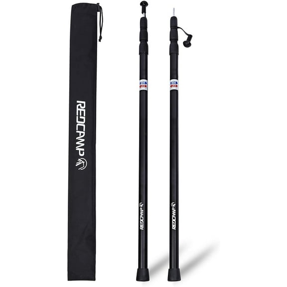 REDCAMP Aluminum Adjustable Camping Tarp Poles, Set of 2, 36-90in Telescoping Lightweight waterproof Tent Poles for Shelter, Hammock Rain Fly, Awning, Black