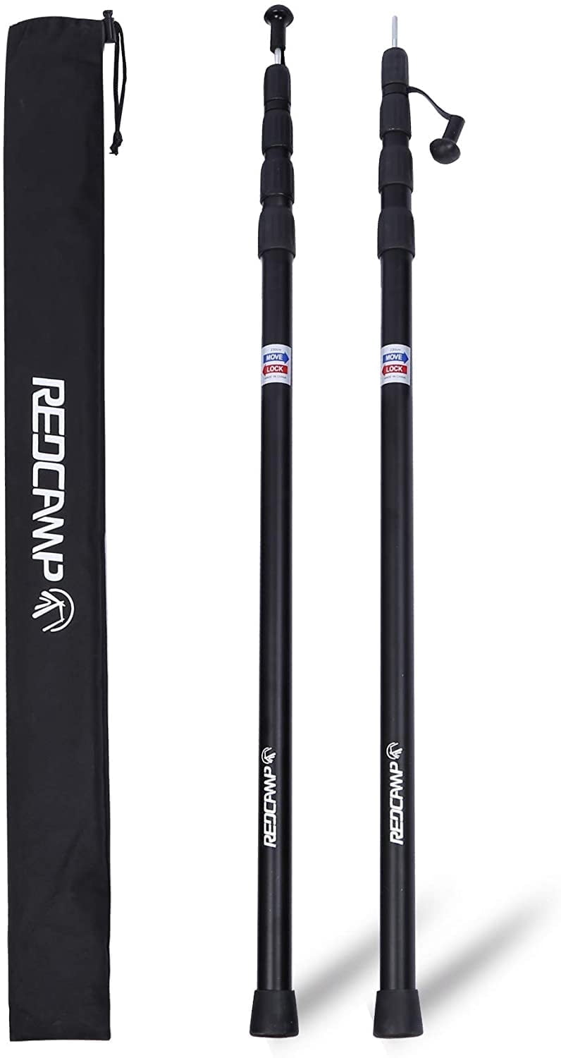 REDCAMP Aluminum Adjustable Camping Tarp Poles, Set of 2, 33.3in to 98.4in Telescoping Lightweight Tent Poles for Shelter, Hammock Rain Fly, Awning