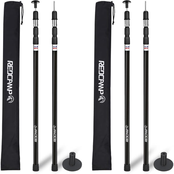 REDCAMP Camping Tarp Poles, Set of 4, Adjustable Aluminum Telescoping Tent Poles for Tarps Canopy Awning, Lightweight Multi-Purpose Extension Paint Roller/Gutter Cleaning/Duster Pole