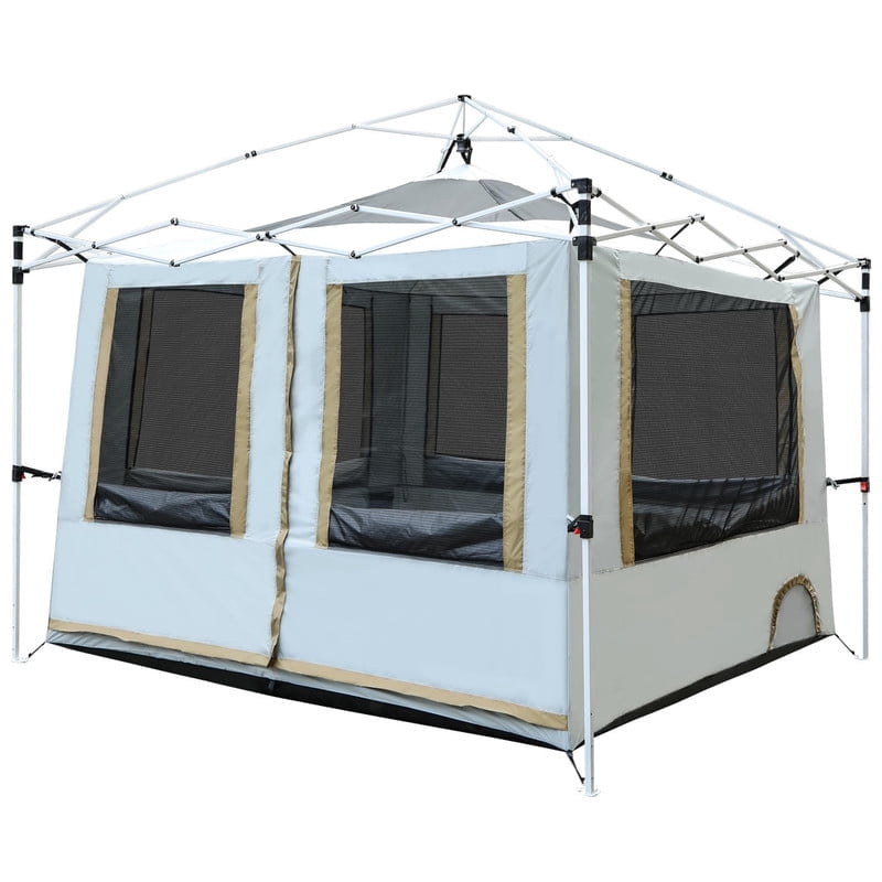 REDCAMP Canopy Camping Tent 10'x10' Inner Tent Converts Straight Leg Pop Up Canopy into Shelter for 4-6 Person, Water-Resistant and UV-Resistant, Gray