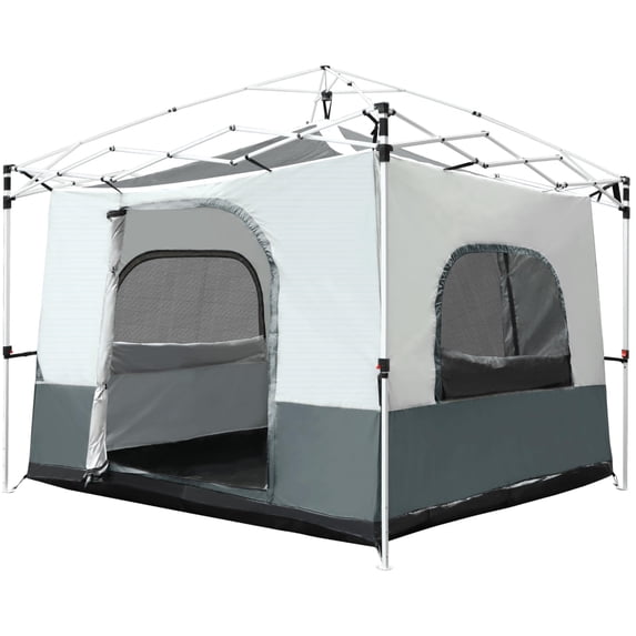 REDCAMP Canopy Camping Tent-Inner Tent (Frame/Top NOT Included) | Camping Cube Tent for 10"x10" Pop Up Canopy with Mesh Window, Converts Straight Leg Canopy into Camping Shelter, 4-6 Person