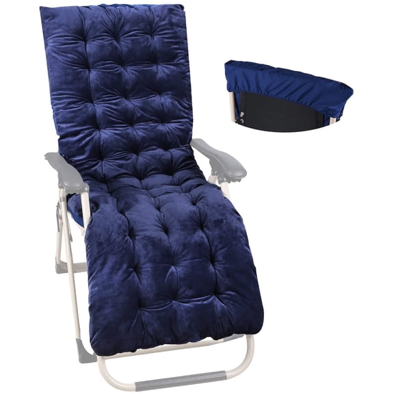 REDCAMP Chaise Lounge Chair Cushion for Patio Furniture, Thicker Soft Comfortable Zero Gravity Chair Pad for Outdoor Indoor Home Office, Blue 65"x21"