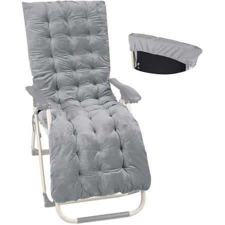 REDCAMP Chaise Lounge Chair Cushion for Patio Furniture, Thicker Soft Comfortable Zero Gravity Chair Pad for Outdoor Indoor Home Office, Grey 65"x21"