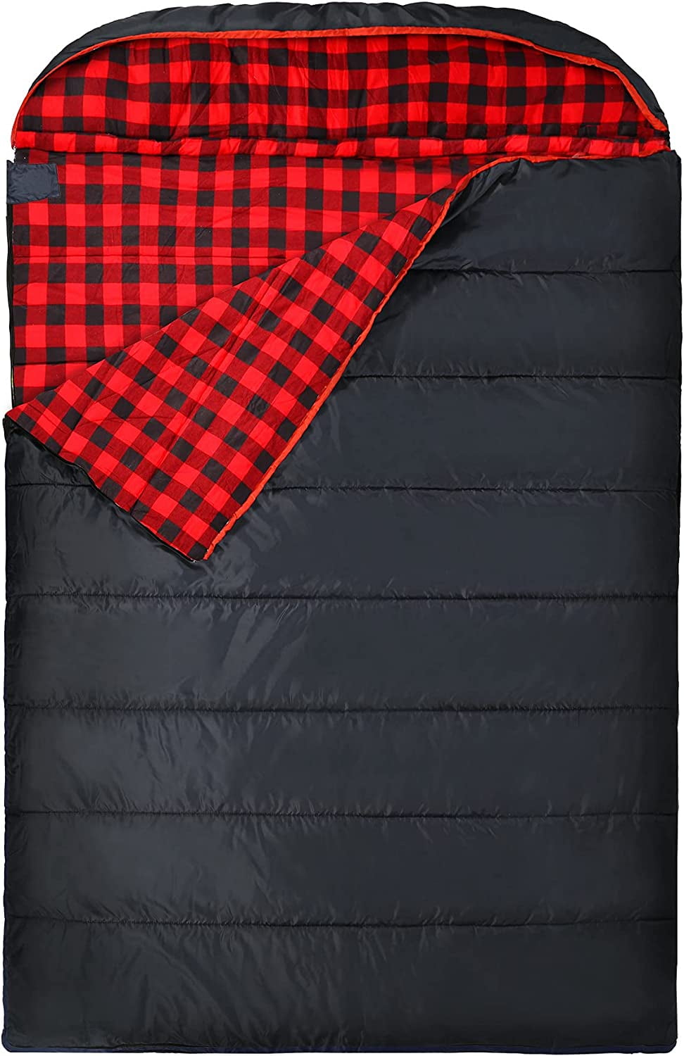 REDCAMP Cotton Double Sleeping Bag for Adults, 2 Person Cold Weather