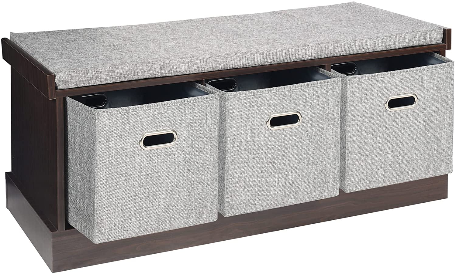REDCAMP Entryway Shoe Storage Bench 3 Cube, Bench Seat with Storage and