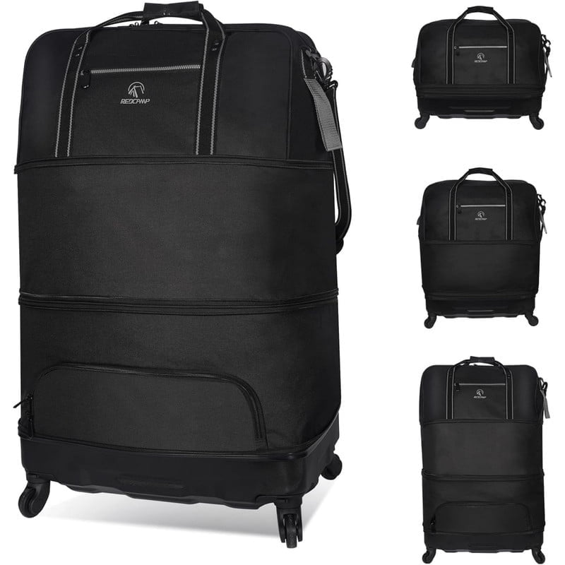 REDCAMP Expandable Foldable Rolling Duffel Bag with Wheels, Collapsible Suitcase Luggage Rolling Travel Bag Lightweight for for Women and Men, 60-130L