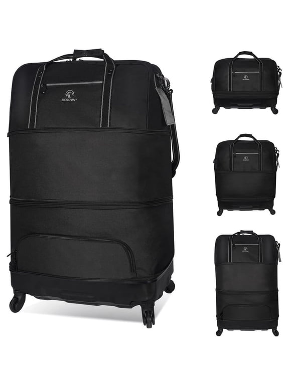 Expandable Foldable Rolling Duffel Bag with Wheels, Collapsible Suitcase Luggage Rolling Travel Bag Lightweight for for Women and Men, 60-130L
