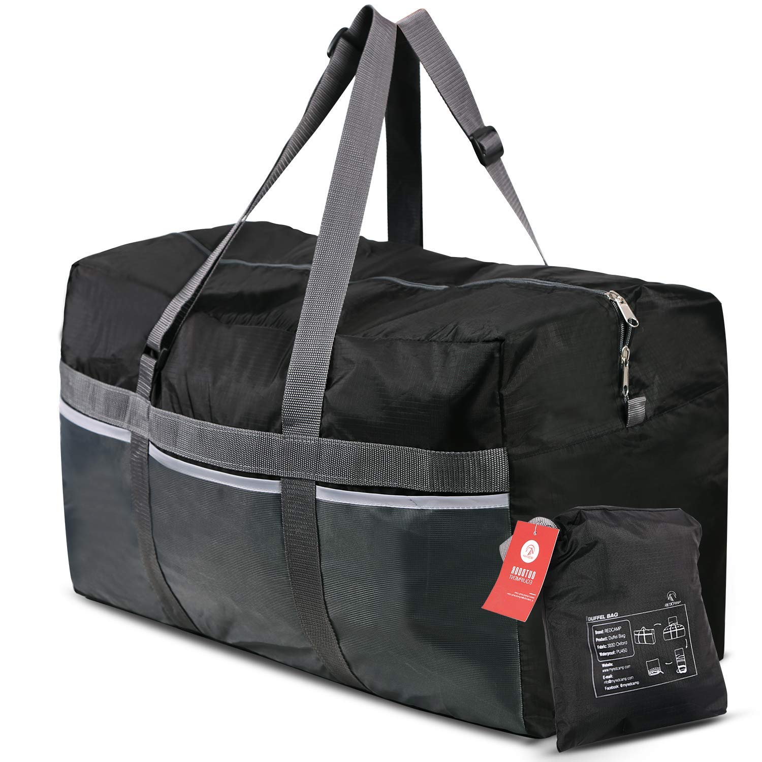 REDCAMP Extra Large 25'' Duffle Bag 75L Black Lightweight, Waterproof Travel Duffel Bag Foldable for Men Women - image 1 of 7