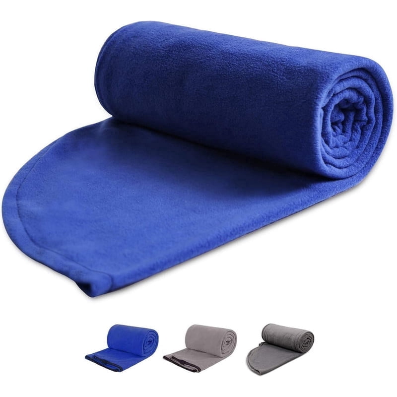 REDCAMP Fleece Sleeping Bag Liner with Hood, Great for Adult Warm or Cold Weather, 87inch Long Full Sized Zipper Camping Blanket for Outdoor, Blue