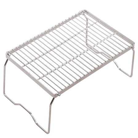 REDCAMP Folding Campfire Grill 304 Stainless Steel Grate, Heavy Duty Portable Camping Grill with Carrying Bag, Silver Large