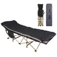 thumbnail image 1 of REDCAMP Folding Camping Beds for adults, Heavy Duty Sturdy Camp Bed with Thick and Soft Mattress, Stronge Thicker Tubes Sleeping Bed Outdoor Travel Office with Thicker Pad,Black+Black Grey, 1 of 9