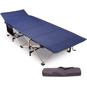 REDCAMP Folding Camping Cots for Adults 500lbs Heavy Duty,28" Extra Wide Portable Sleeping Cot Guest Bed for Camping Travel Outdoor Indoor, Blue