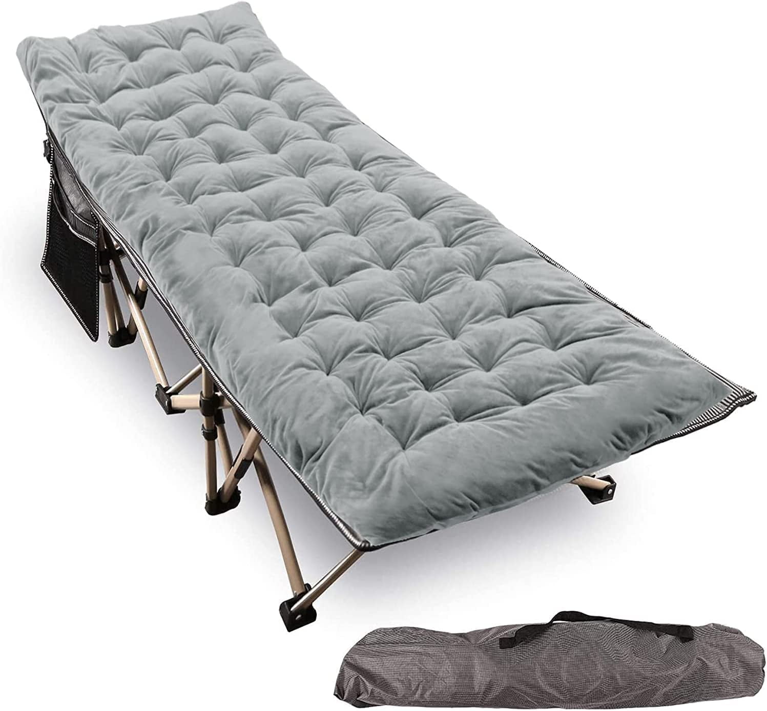 REDCAMP Folding Camping Cots for Adults with Thick Mattress Pad, Heavy