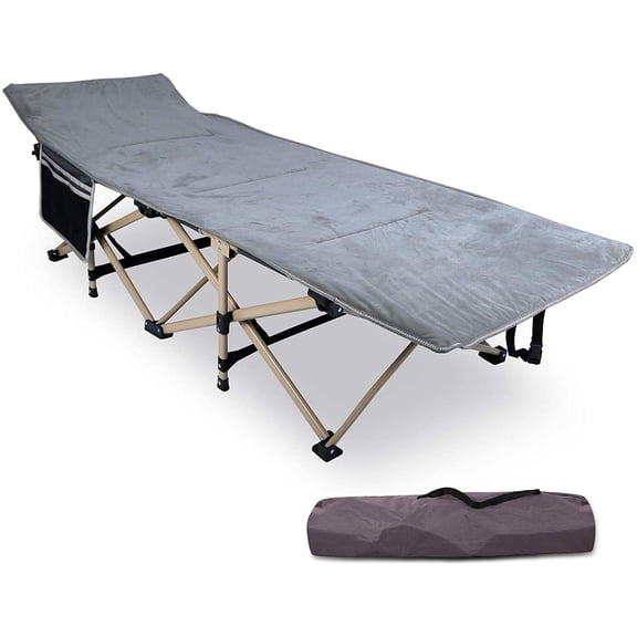 REDCAMP Folding Camping Cots with Pad for Adults, Portable Heavy Duty Sleeping Cots Camp Beds with Carry Bag for Outdoor Office Home, Gray