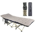 thumbnail image 1 of REDCAMP Folding Camping Beds for adults, Heavy Duty Sturdy Camp Bed with Thick and Soft Mattress, Stronge Thicker Tubes Sleeping Bed Outdoor Travel Office with Thicker Pad,Grey+Blue Grey, 1 of 8