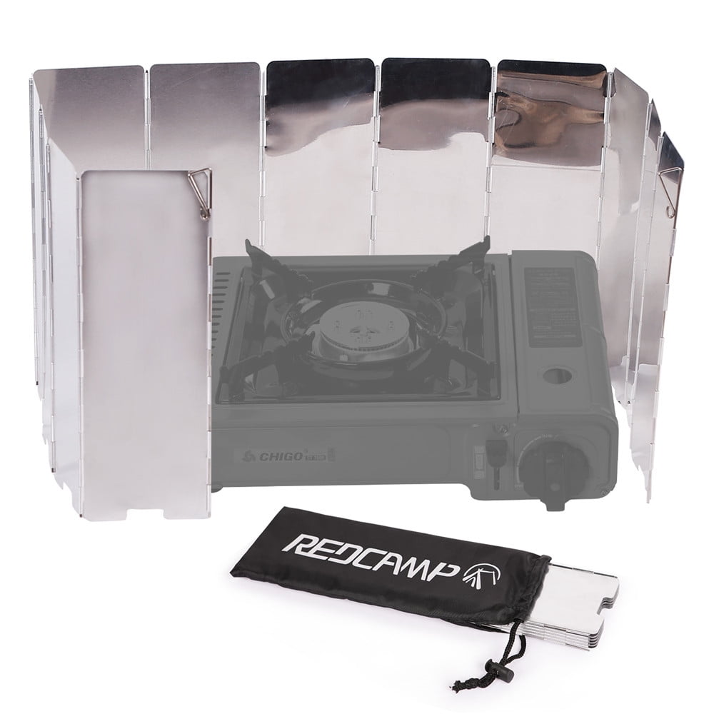 REDCAMP Folding Outdoor Stove Windscreen, 8/9/10/12 Plates Aluminum