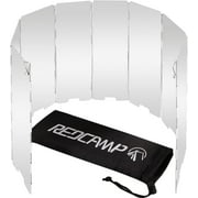 REDCAMP Folding Outdoor Stove Windscreen, 8 Plates Aluminum Camping Stove Windshield with Carrying bag, Lightweight Butane Burner Windshield