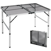 REDCAMP Folding Portable Grill Table, Lightweight Metal Grill Stand Aluminum Camping Table w/ Adjustable Height Legs for Outdoor Cooking BBQ RV Picnic