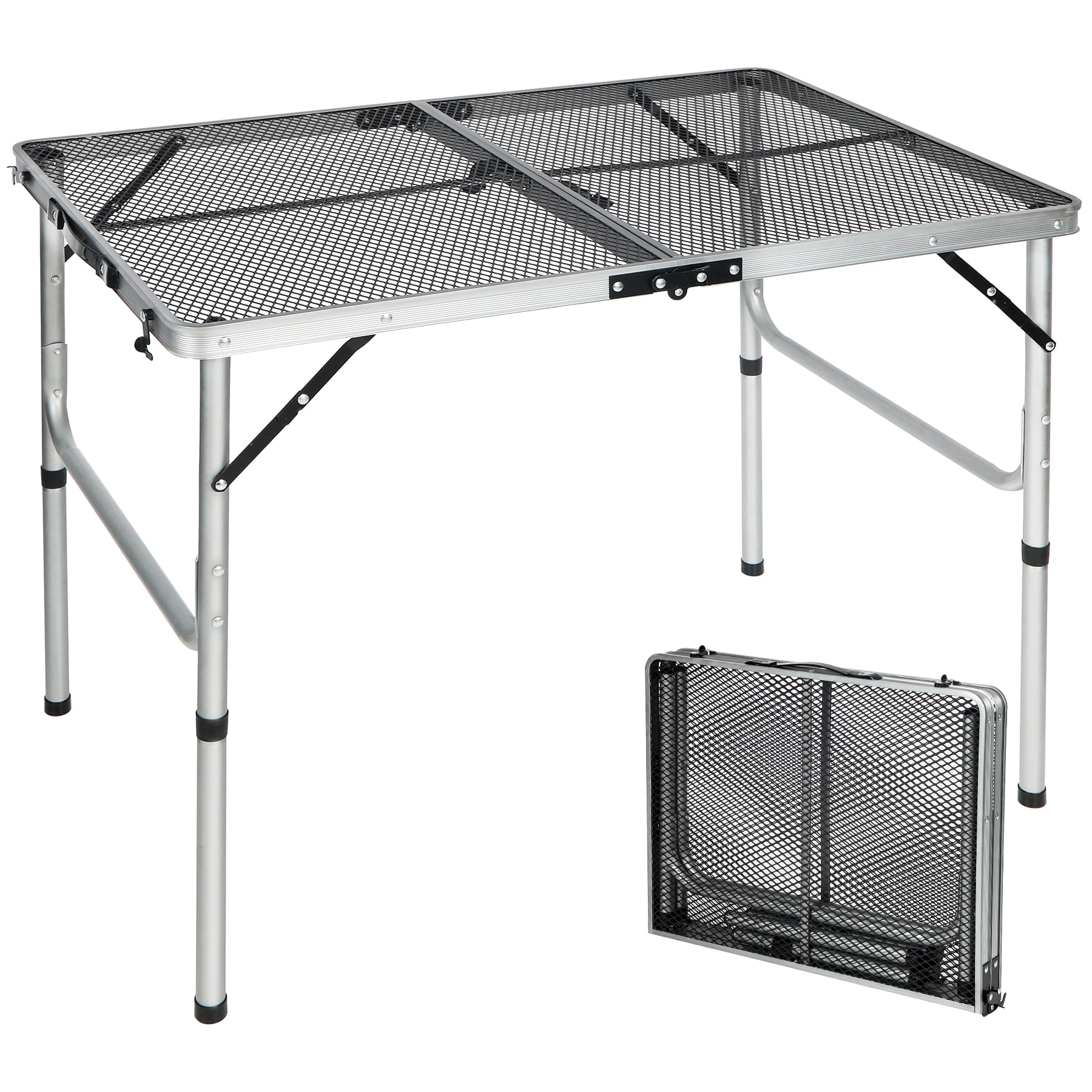 REDCAMP Folding Portable Grill Table, Lightweight Metal Grill Stand