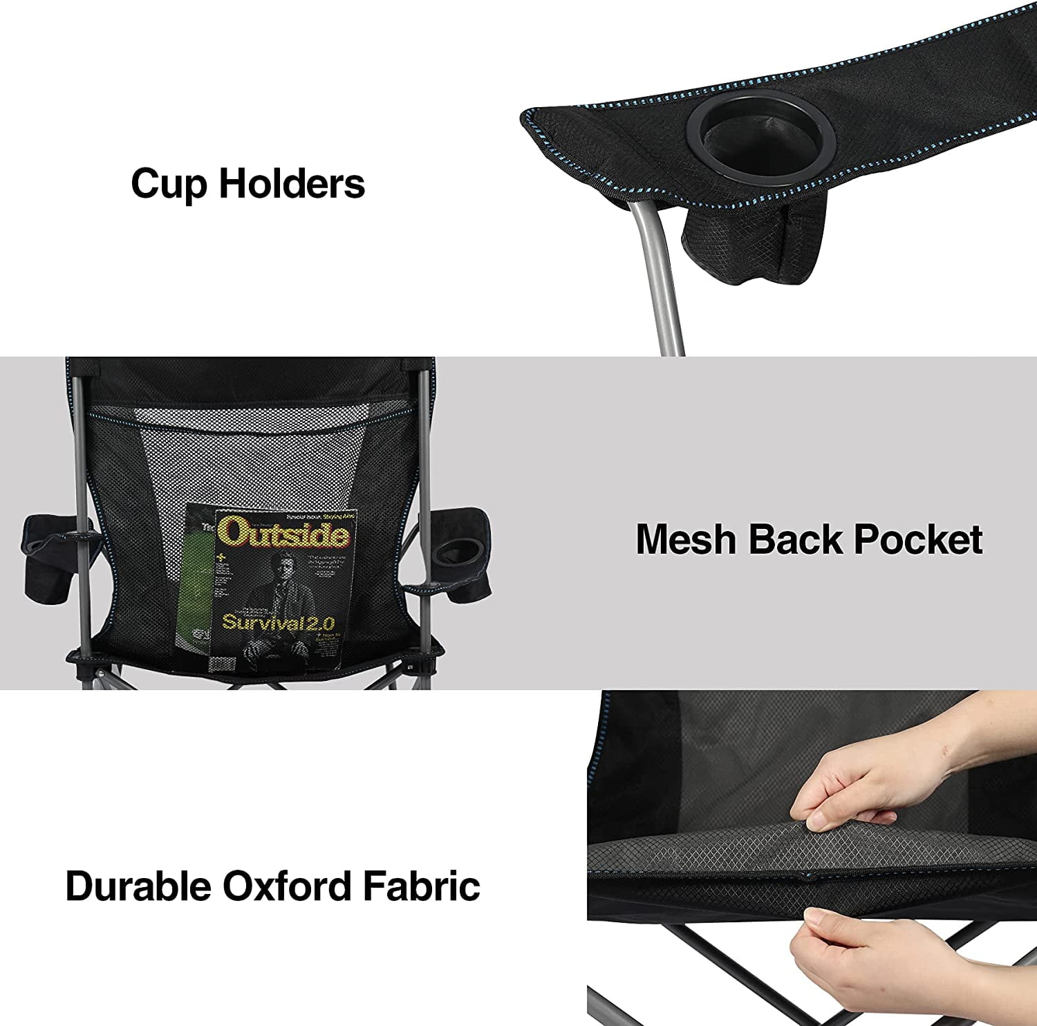 REDCAMP Folding Rocking Camping Chair Adult, Portable Outdoor Rocker