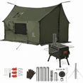 thumbnail image 1 of REDCAMP Hammock Hot Tent with Stove Jack and Wood Stove Bundle Waterproof Windproof 4 Season Tent for Camping Hiking Bushcraft Hunting, 1 of 15
