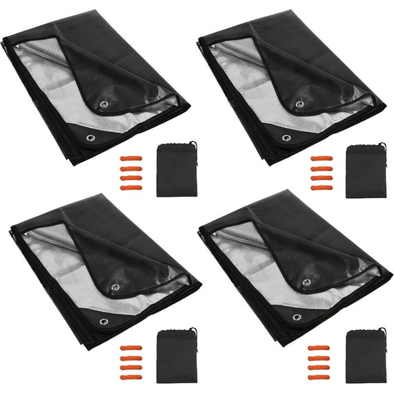 REDCAMP 4 Pack Emergency Blankets, Waterproof Survival Thermal Tarp, All Weather Multipurpose Reflective Insulated Blankets for Camping Hiking
