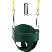 REDCAMP High Back Toddler Bucket Swing Seat with Coated Chains, Heavy Duty Kids Swing Seat for Outside Backyard, Green