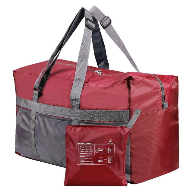REDCAMP Large 25'' Duffle Bag 75L Wine Lightweight, Waterproof Travel Duffel Bag Foldable for Men Women
