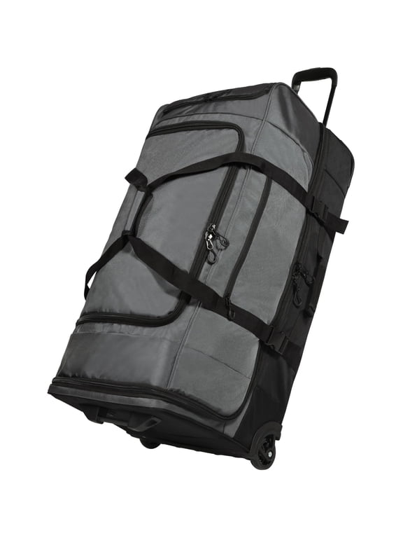 Large 33-Inch Rolling Duffle Bag with Wheels and Handle | Durable Heavy Duty, Wheeled Travel Duffel Luggage, 2 Layers of Space