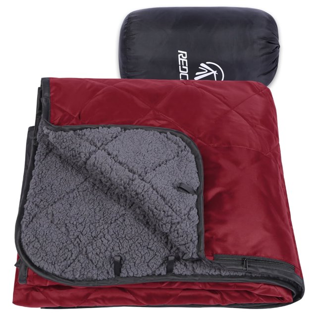 REDCAMP Large Warm Blanket with Sherpa Lining, Cold Weather Outdoor