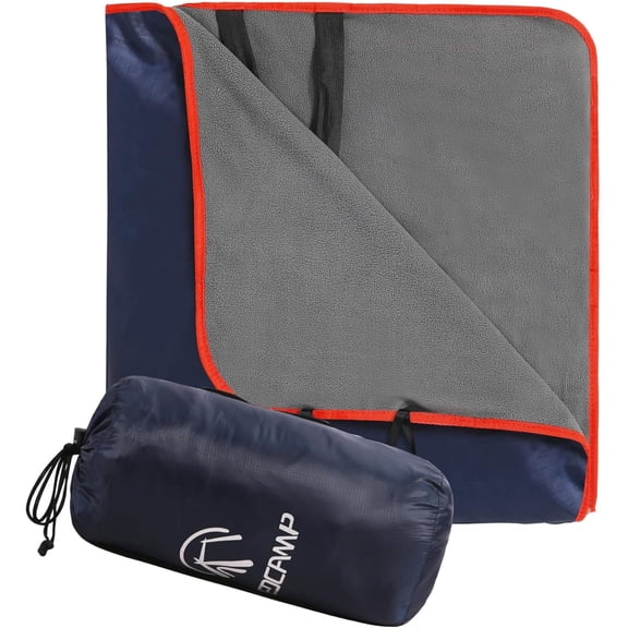 REDCAMP Large Waterproof Stadium Blanket for Cold Weather, 79x 79in Soft Warm Fleece Windproof Camping Blanket for Hiking Traveling Sporting Events