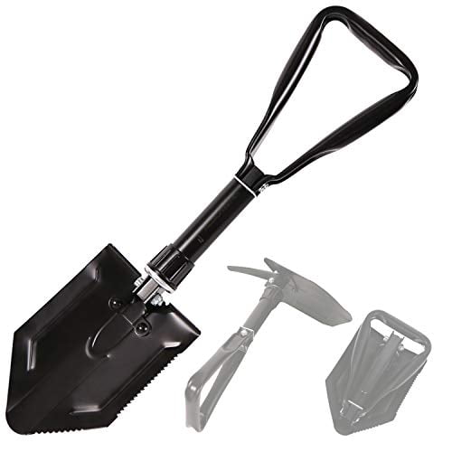 REDCAMP Military Folding Camping Shovel，High Carbon Steel Entrenching