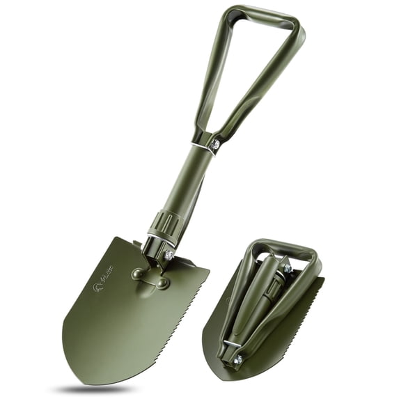 REDCAMP Military Folding Handle Shovel, Entrenching Survival tool camping shovel with cover