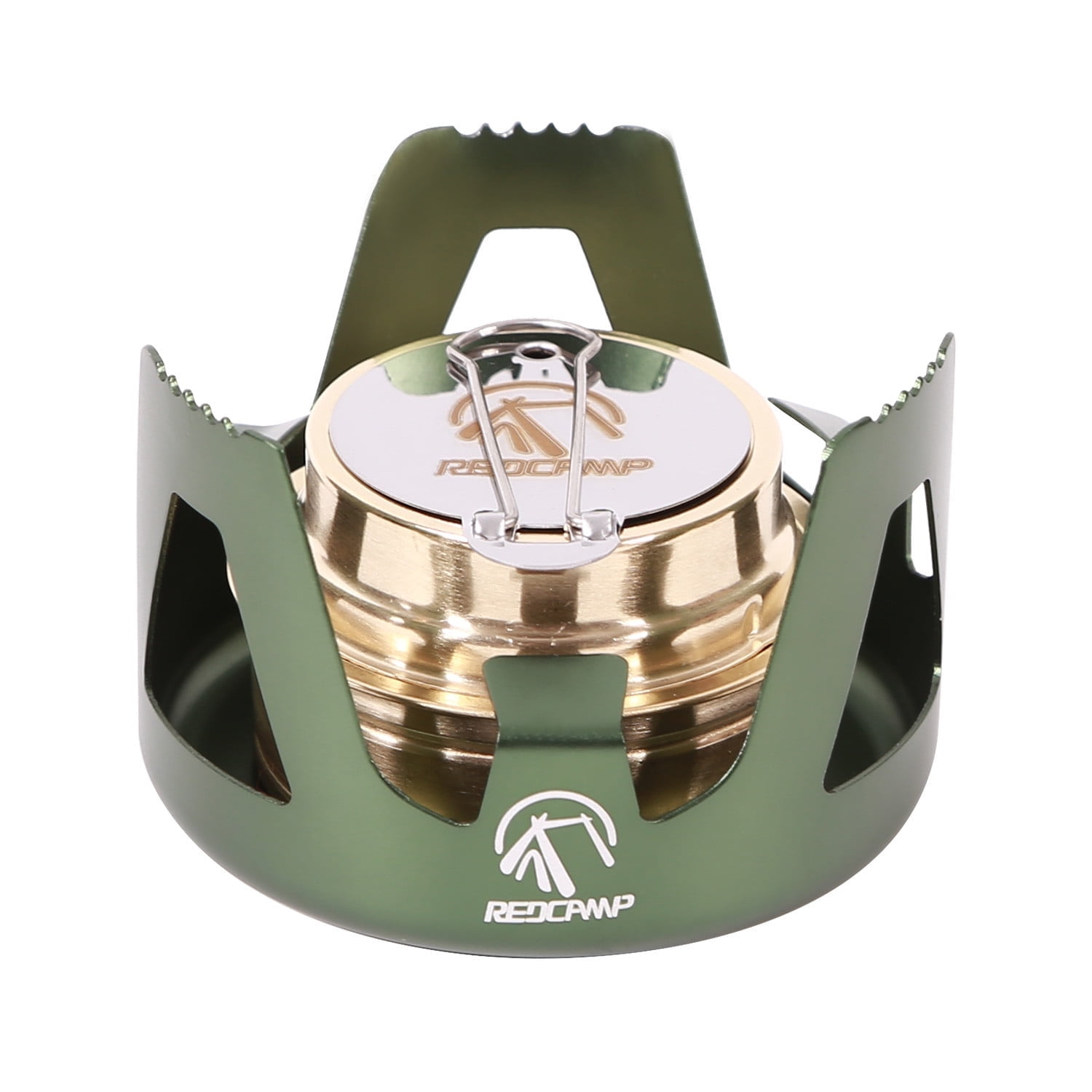 REDCAMP Mini Stove for Backpacking, Lightweight Brass Spirit Burner with Aluminium Stand for Camping Hiking