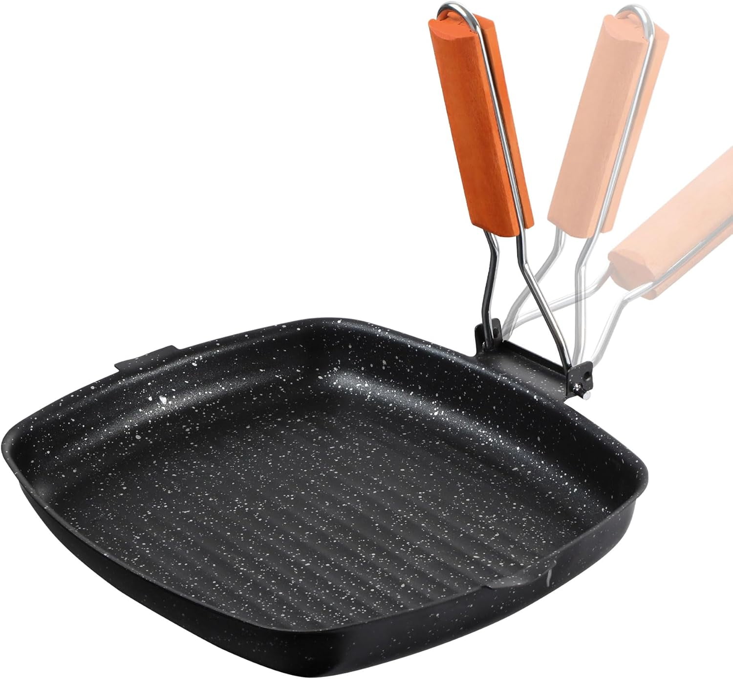 REDCAMP Nonstick Grill Pan with Folding Handle for Stove Tops