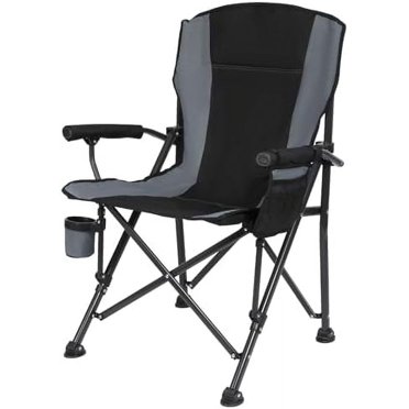 HIGH POINT SPORTS Oversized Camping Chairs 2-Pack - 350lb Capacity Folding Chairs With Cup Holder
