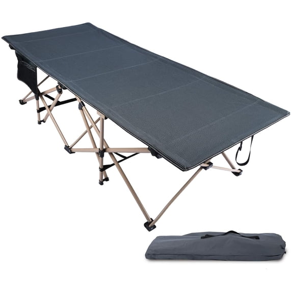 REDCAMP Oversized Folding Camping Cot for Adults 600lbs, Large Heavy Duty Extra Wide Sleeping Cot Bed Portable with Carry Bag, Gray