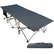 REDCAMP Oversized Folding Camping Cot for Adults 500lbs, Heavy Duty Extra Wide Sleeping Cots for Camp Office Use, Gray 79''x33.5''