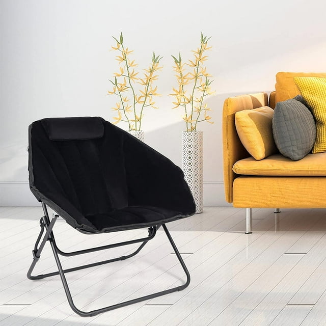 REDCAMP Oversized Folding Saucer Chairs for Adults, Soft Velvet Moon