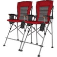 thumbnail image 1 of REDCAMP Portable Bar Height Foldable Director Chairs for Adults 330lbs, Extra Tall Folding Chairs for Camping Outside, with Makeup Pocket Footrest, 1 of 6