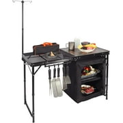 Redcamp Portable Camping Kitchen Table with Storage Organizer & Hooks for Camping & BBQ